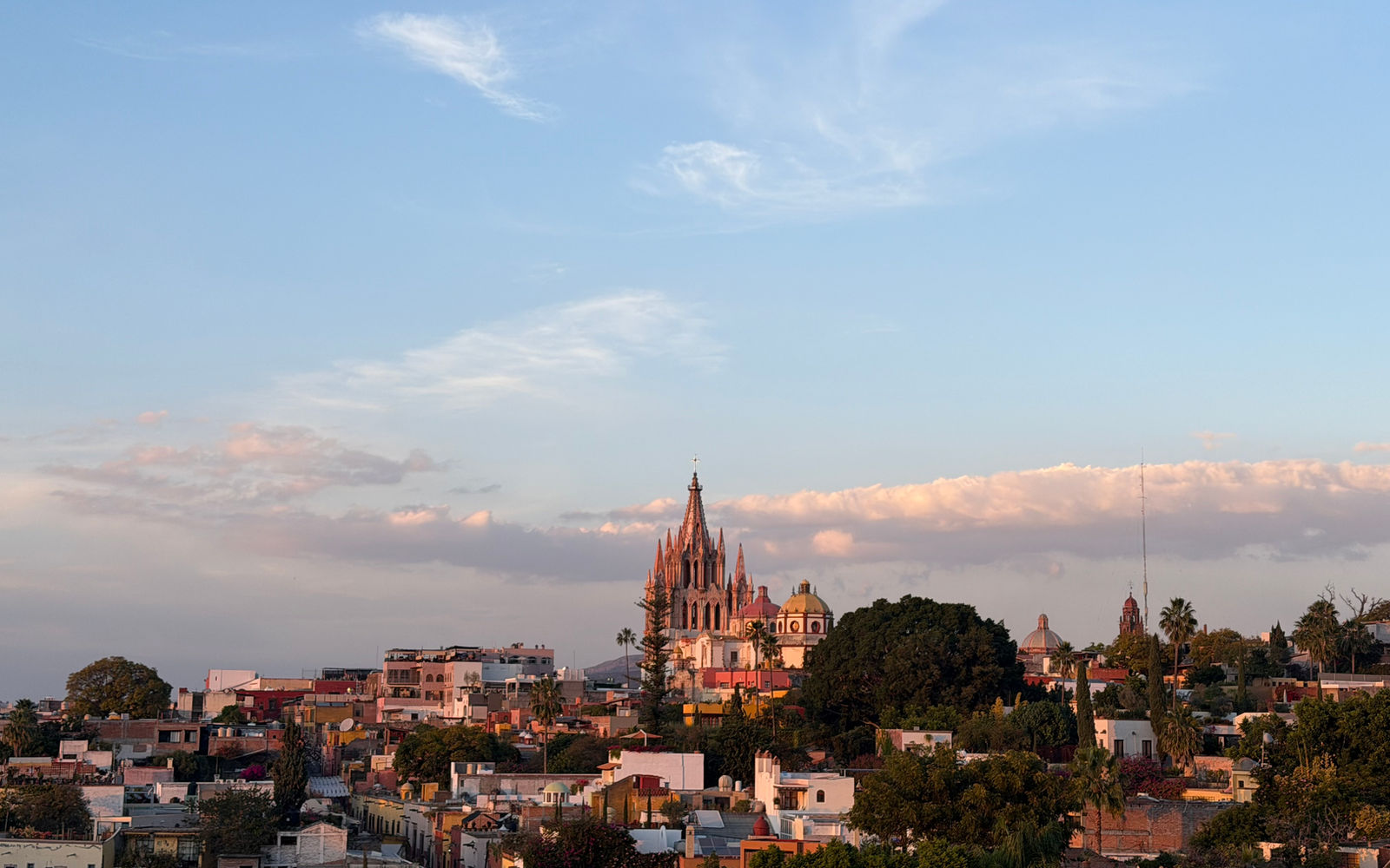 Colorful rooftops and cathedral in San Miguel de Allende